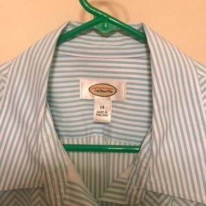 Talbots blue striped blouse